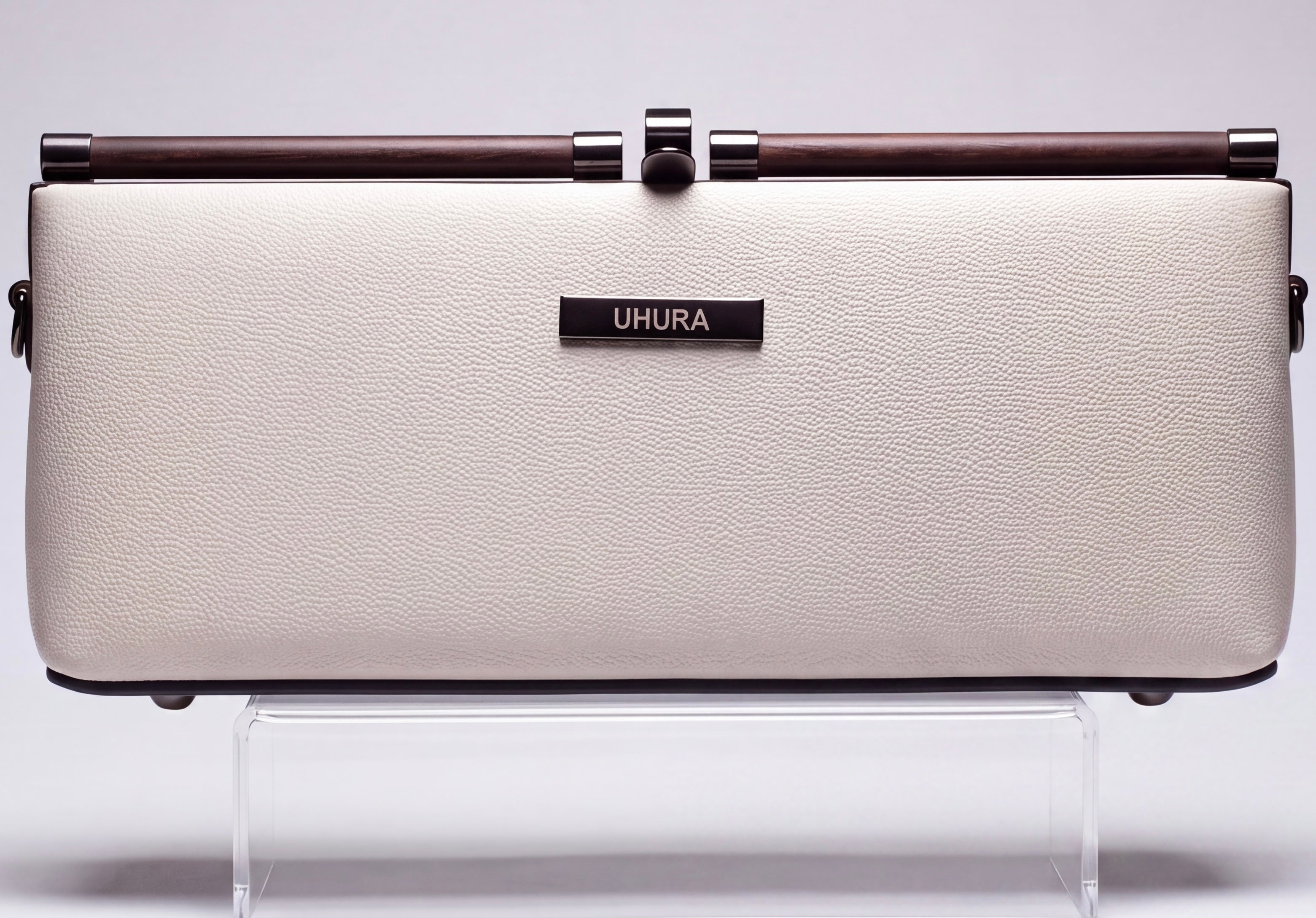 White clutch bag