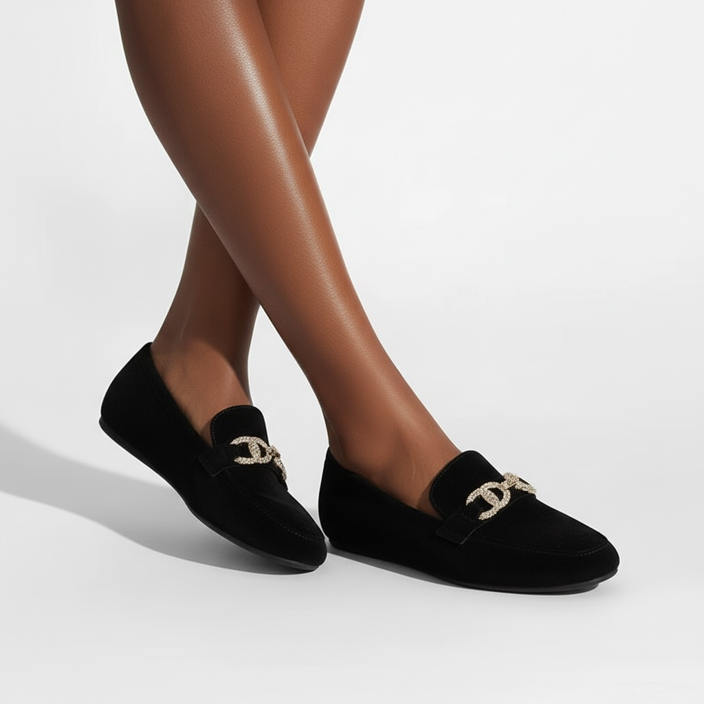 Black loafer shoes