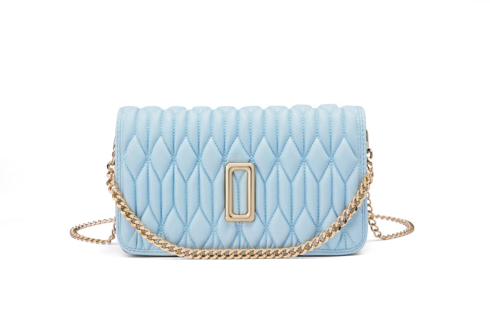 Sky blue ruched bag