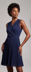 Navy pleated dress