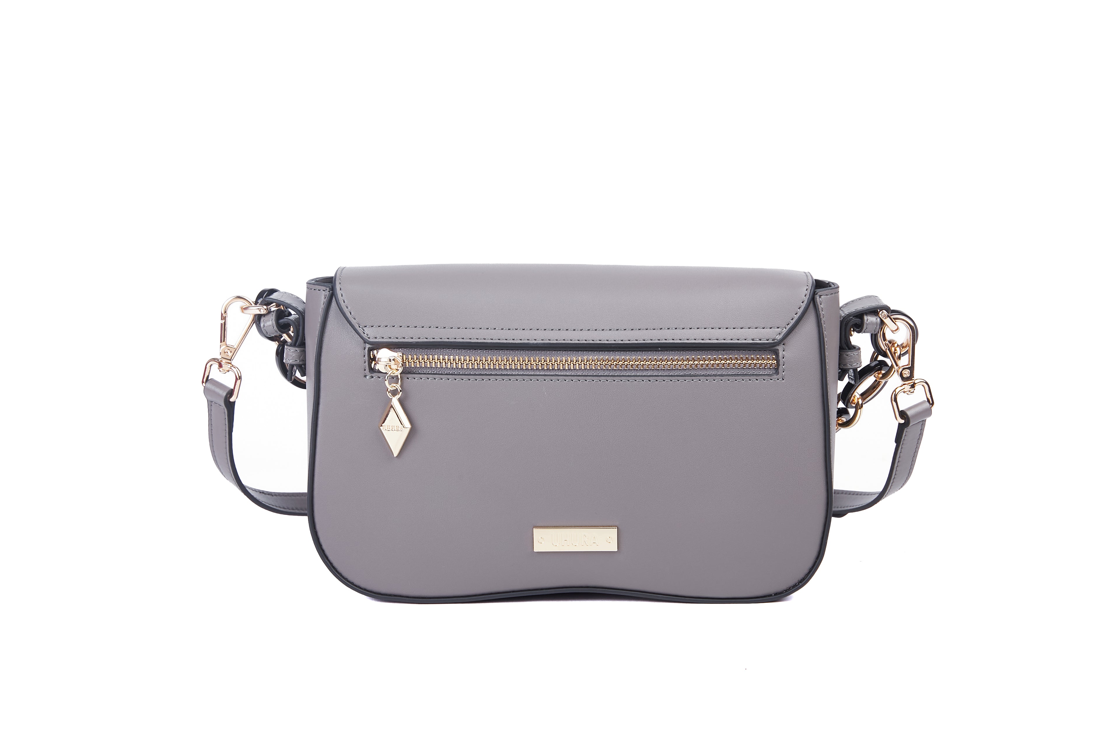 Grey medium size buckle bag