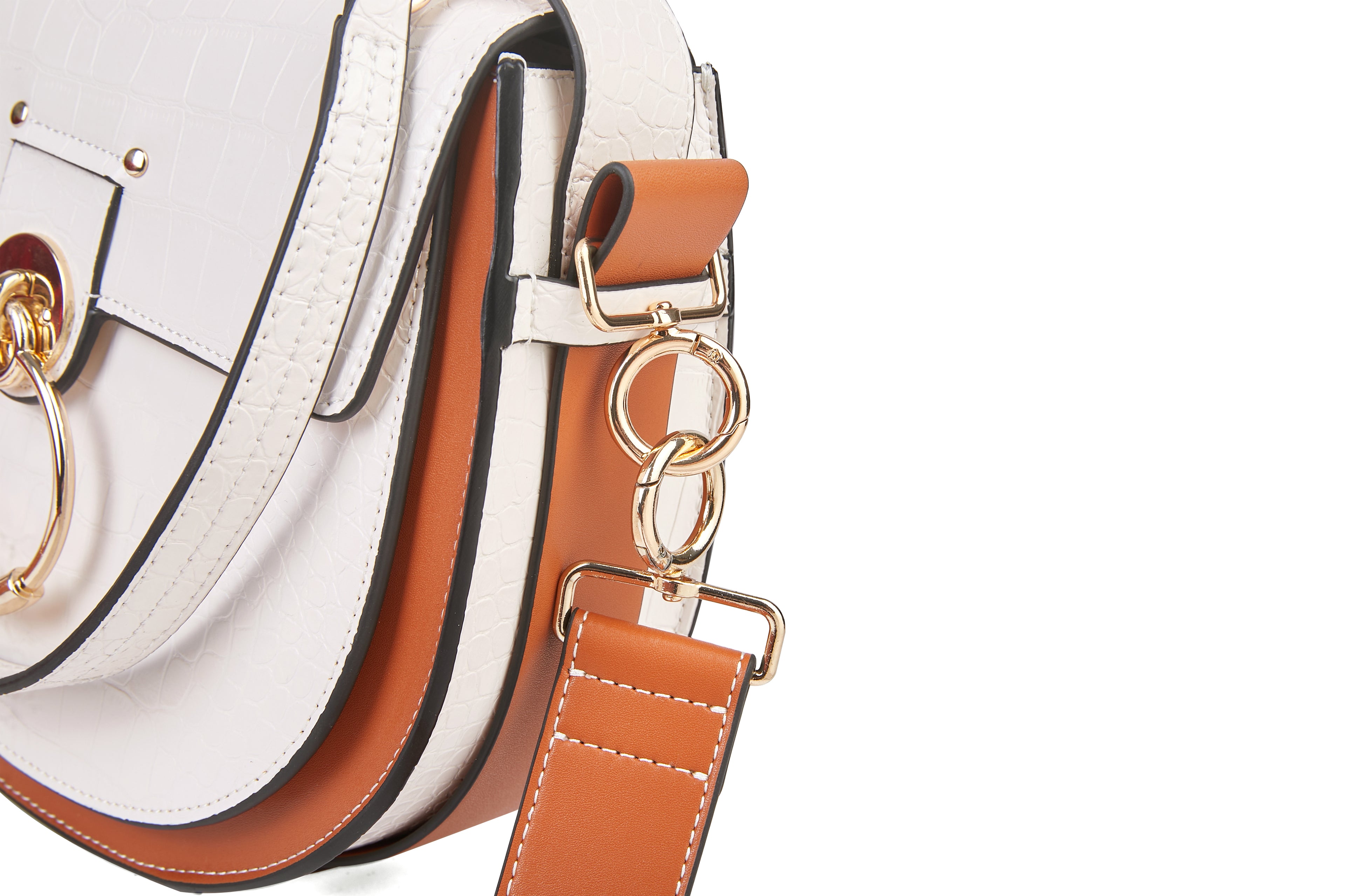 Croc white saddle bag