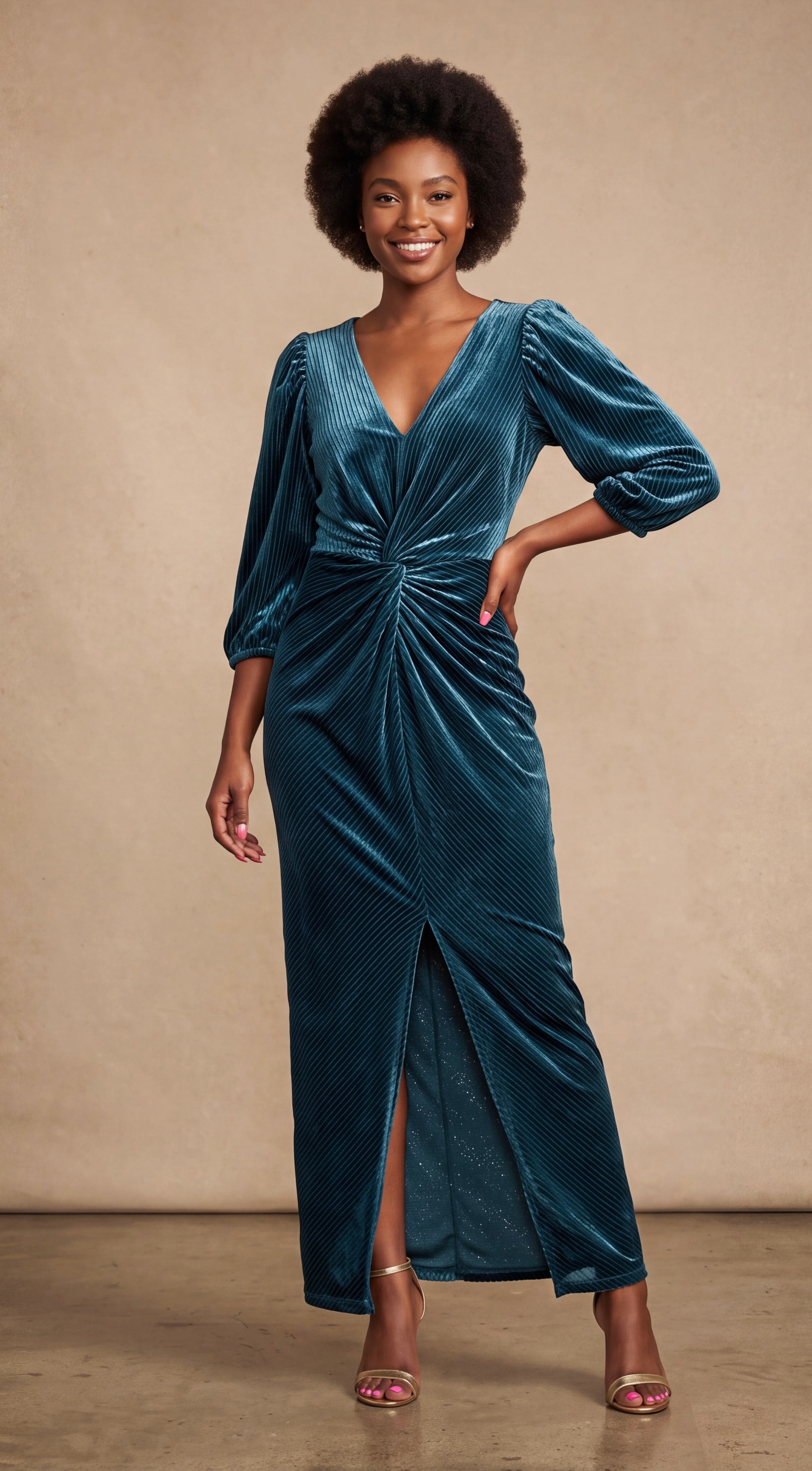 Midi stripe green dress