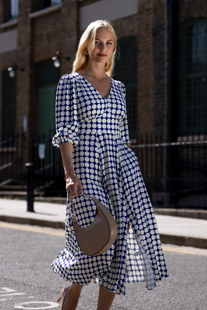 Full skirt wrap dress