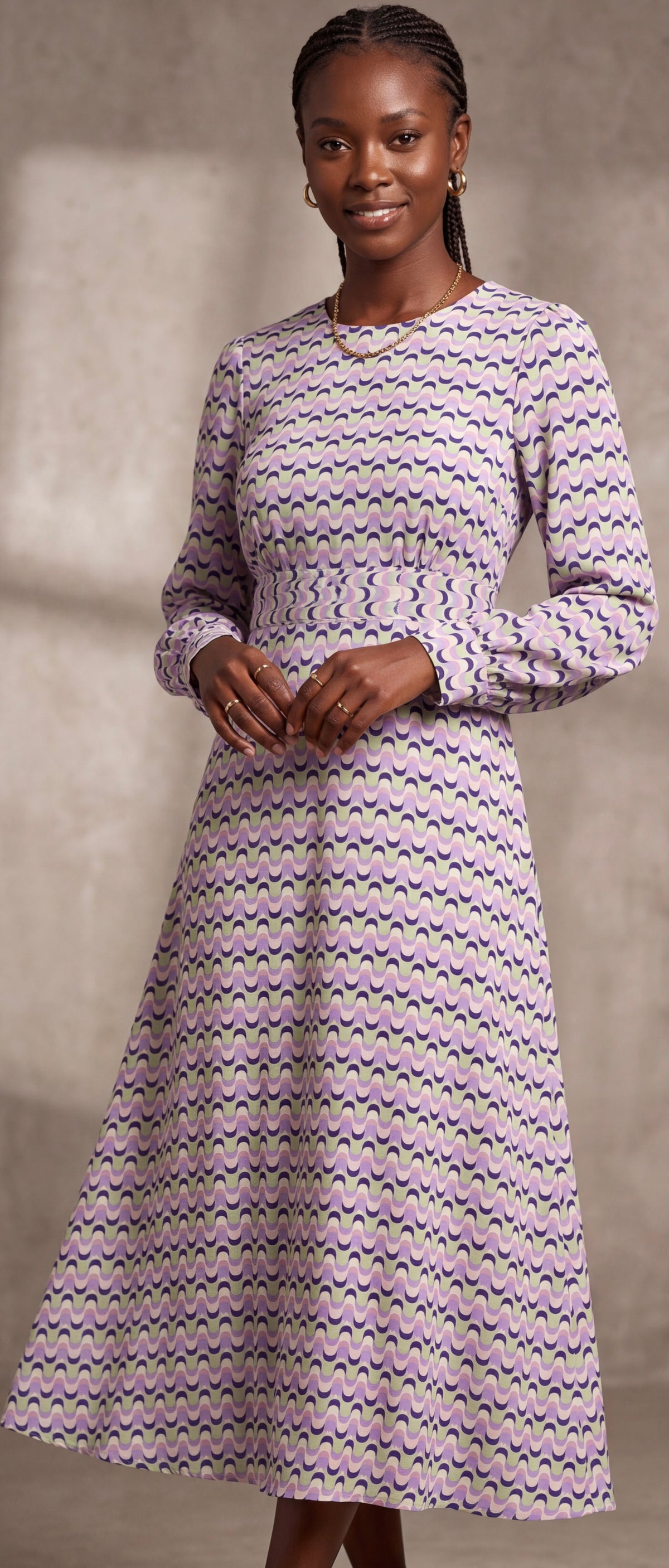 Print midi dress