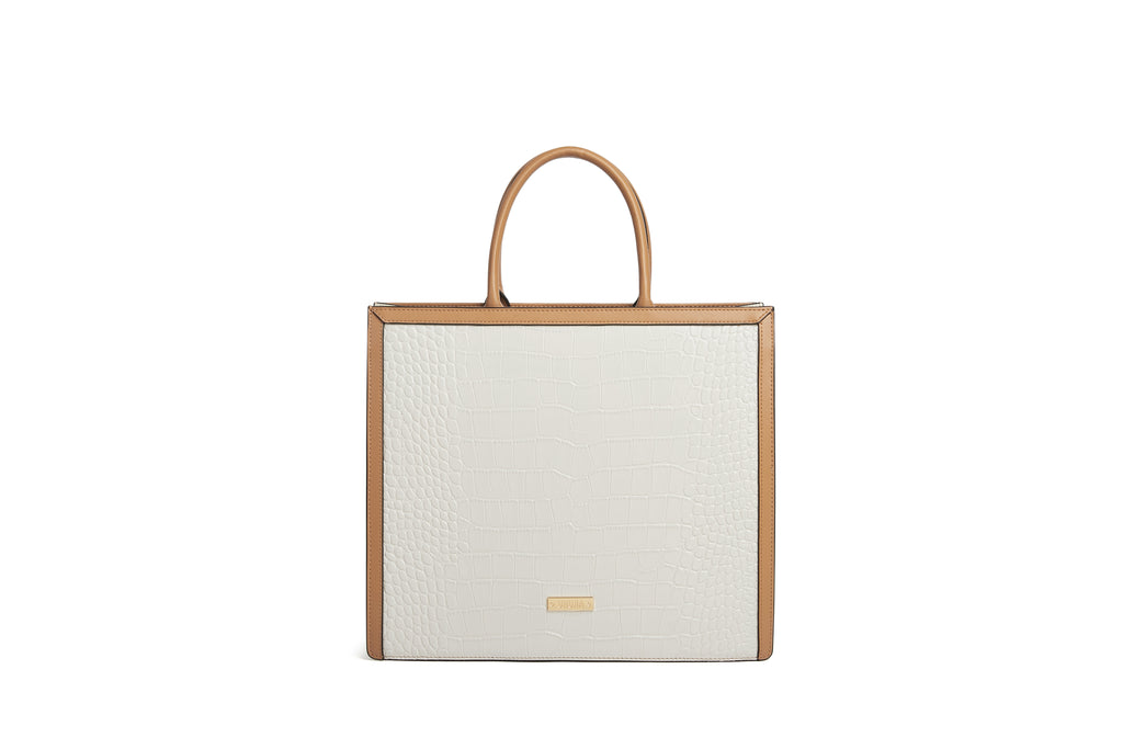 Large cream box bag