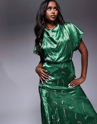 Green shimmer dress