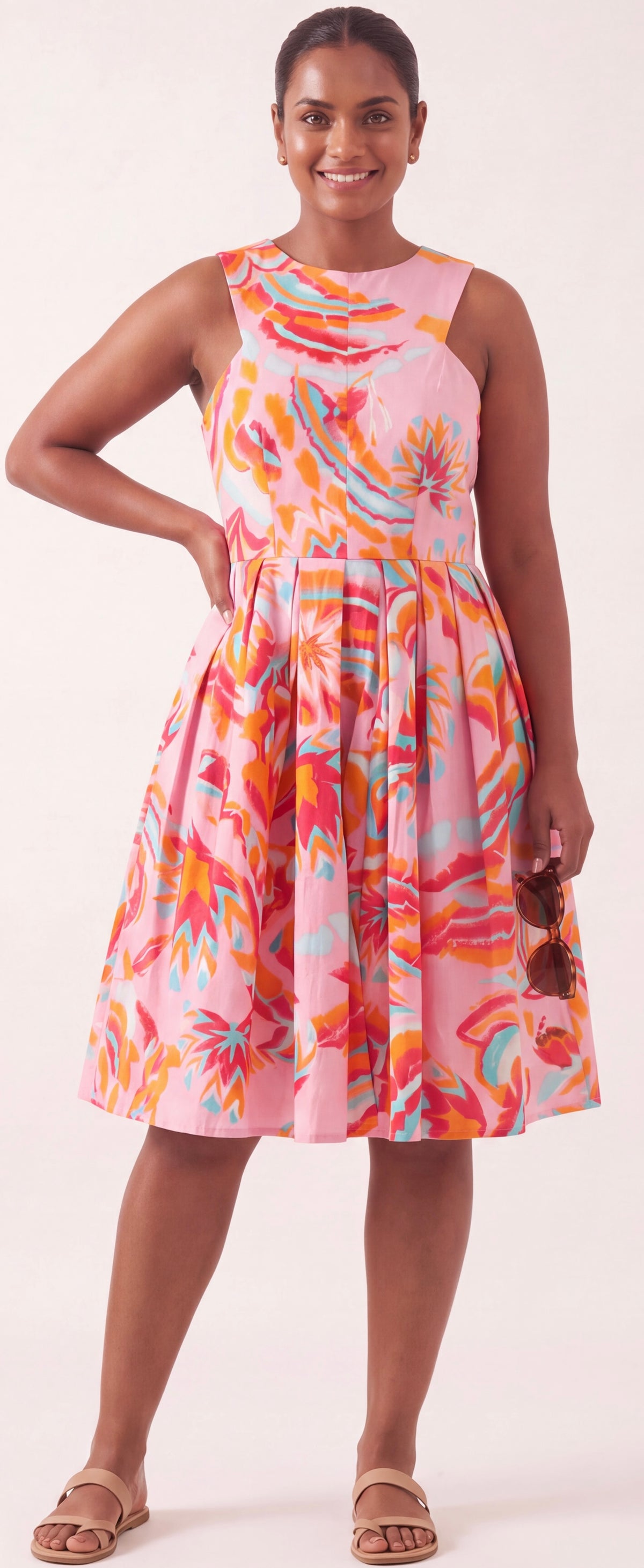 Pink print dress