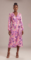 Print wrap dress