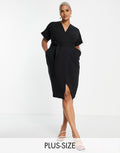 Kimono wrap dress black