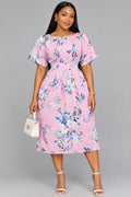 Pink print dress