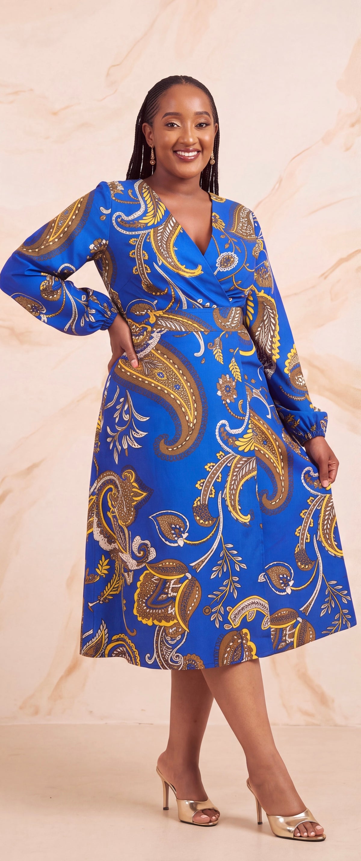 Print wrap dress