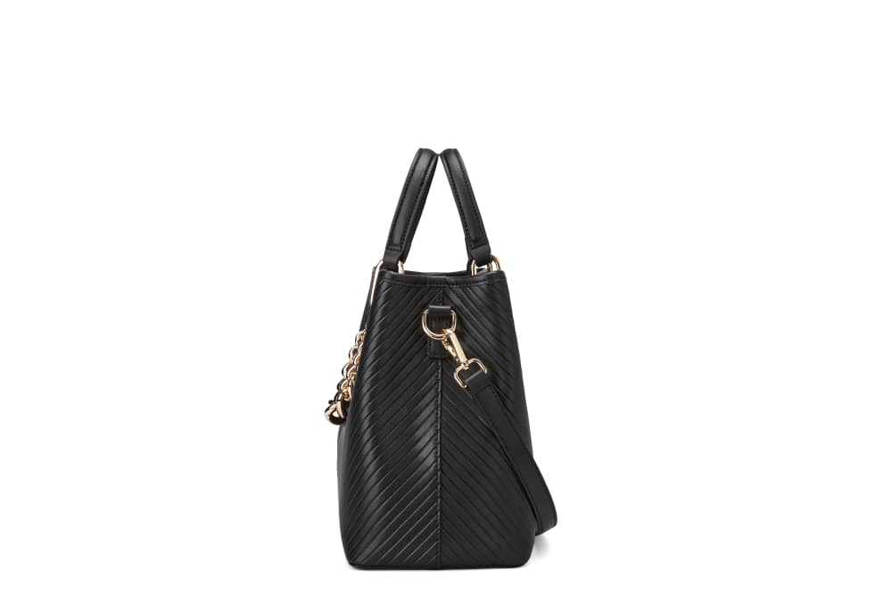 Black stripped medium size bag