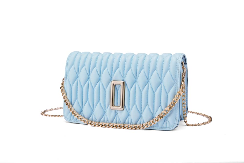 Sky blue ruched bag