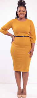 Mustard midi dress
