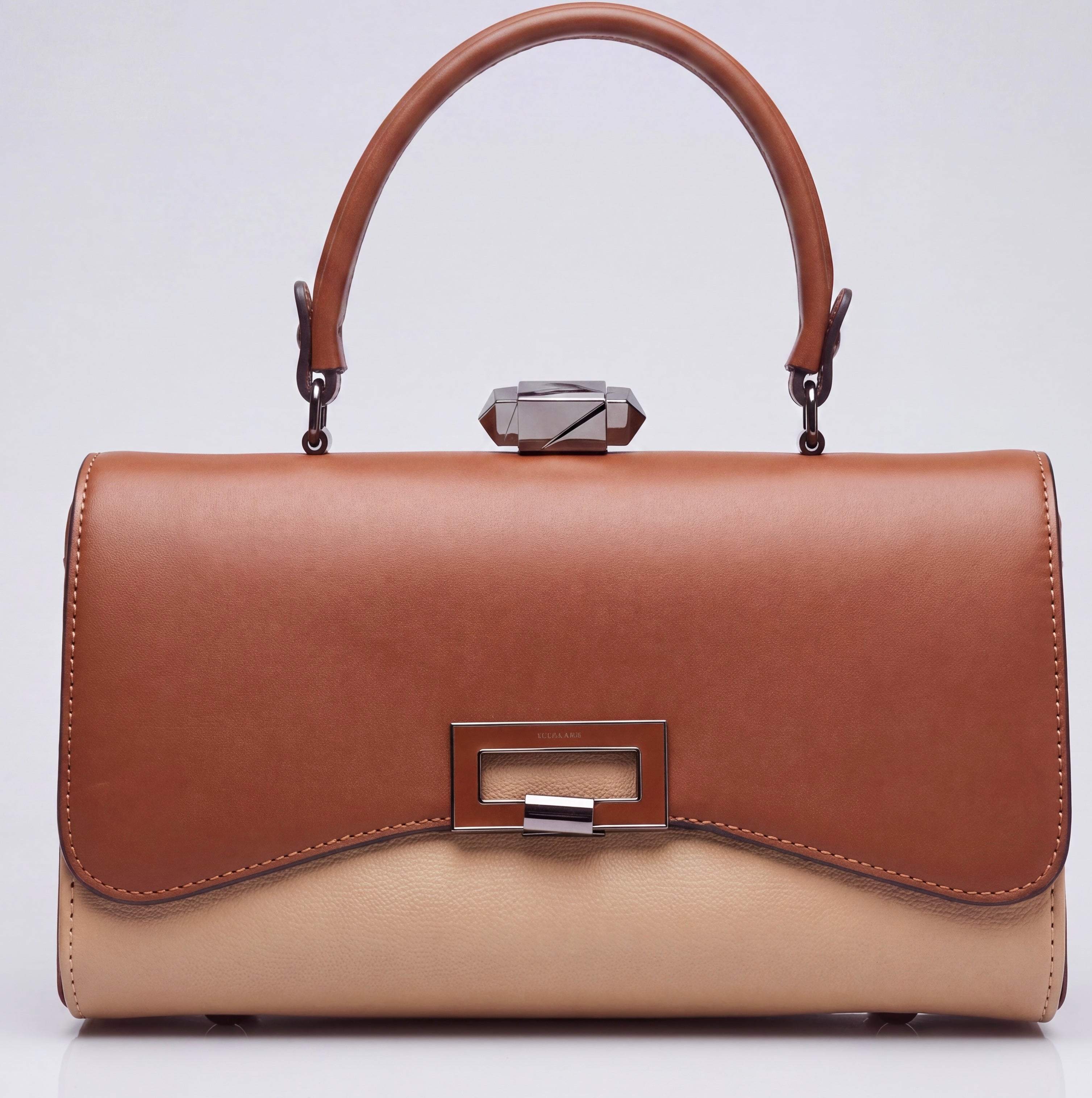 Tan clutch bag