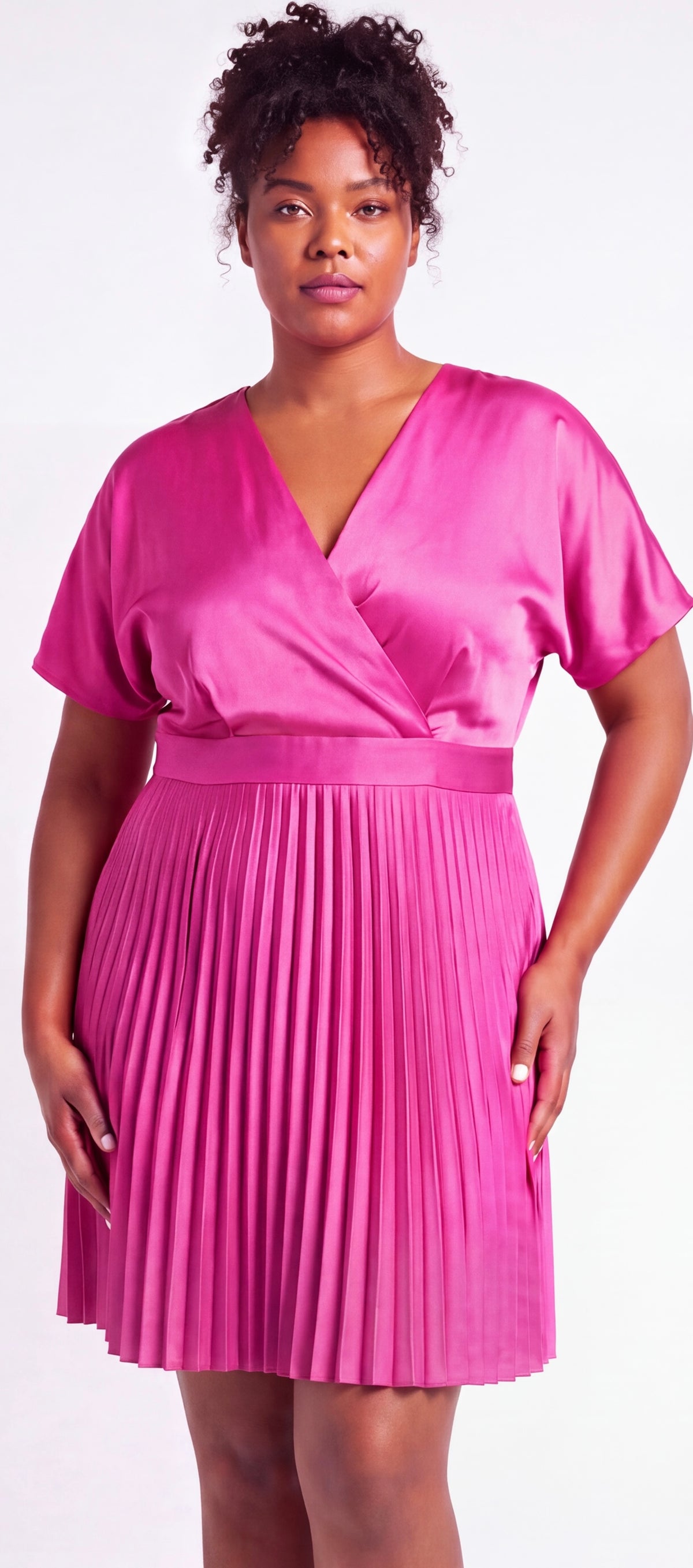 Pink pleated dress