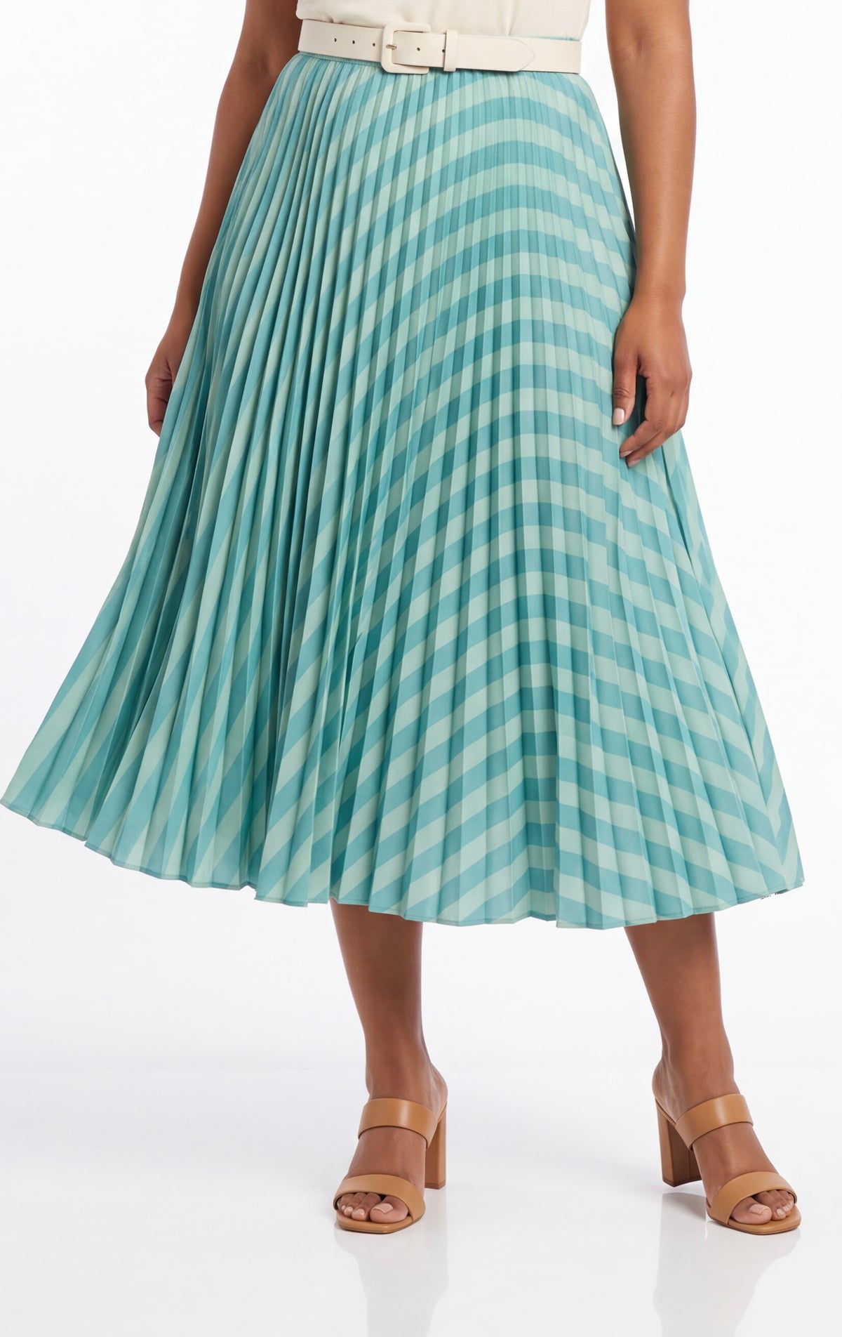 Pleated skirt mint green