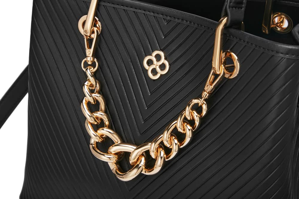 Black stripped medium size bag