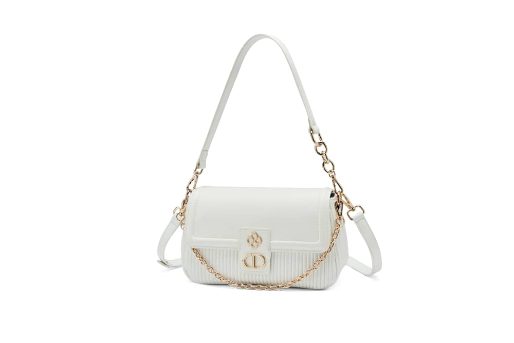 White ruched bag