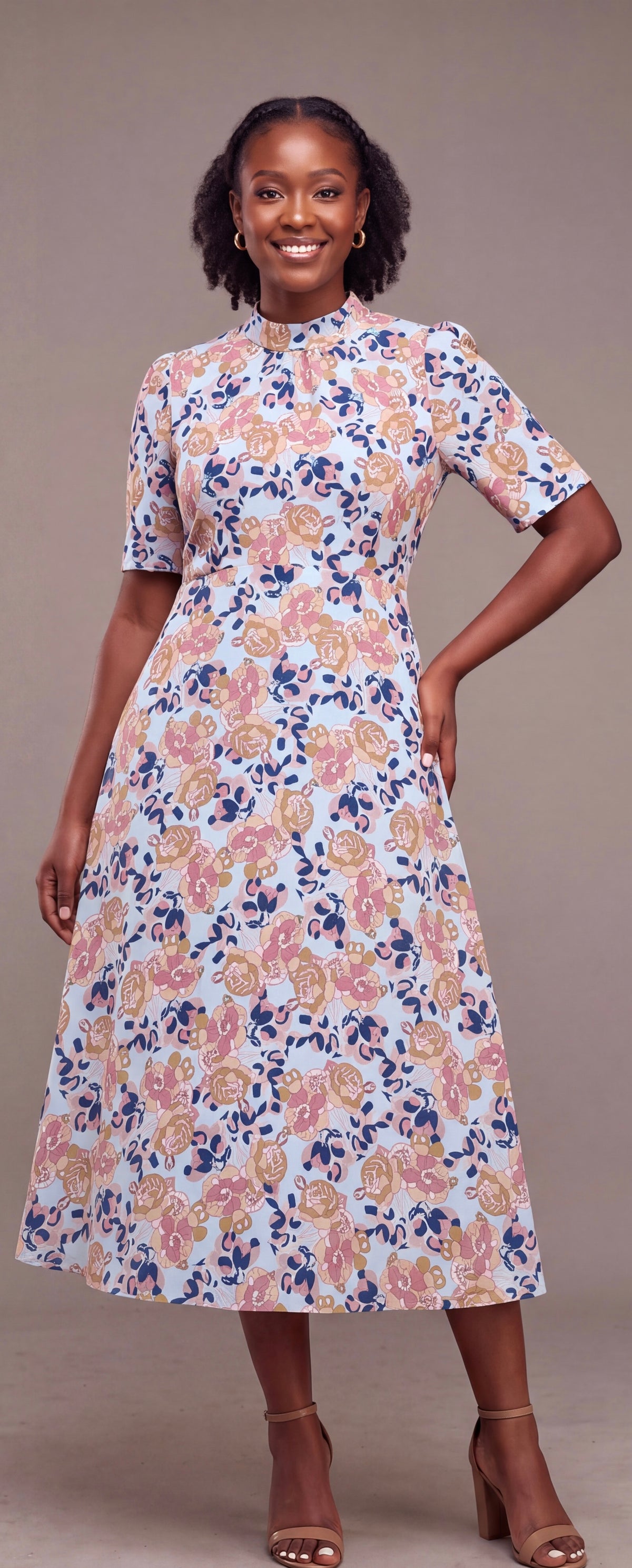 Midi print dress