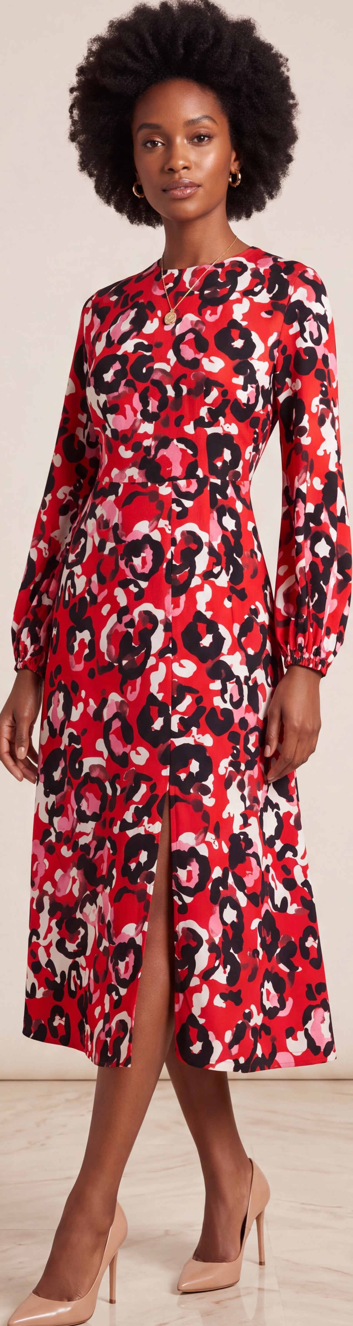 Print midi dress