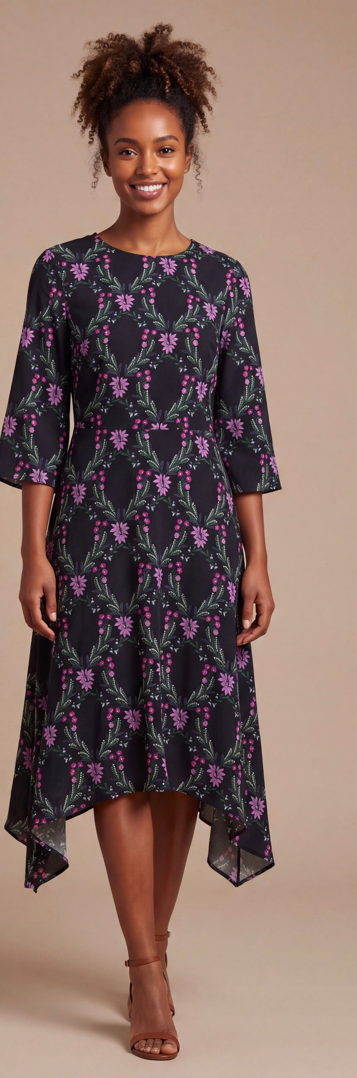 Midi print dress
