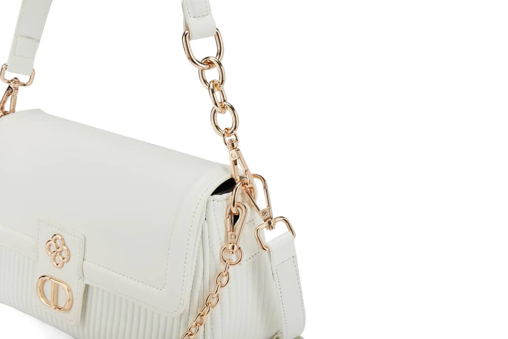White ruched bag