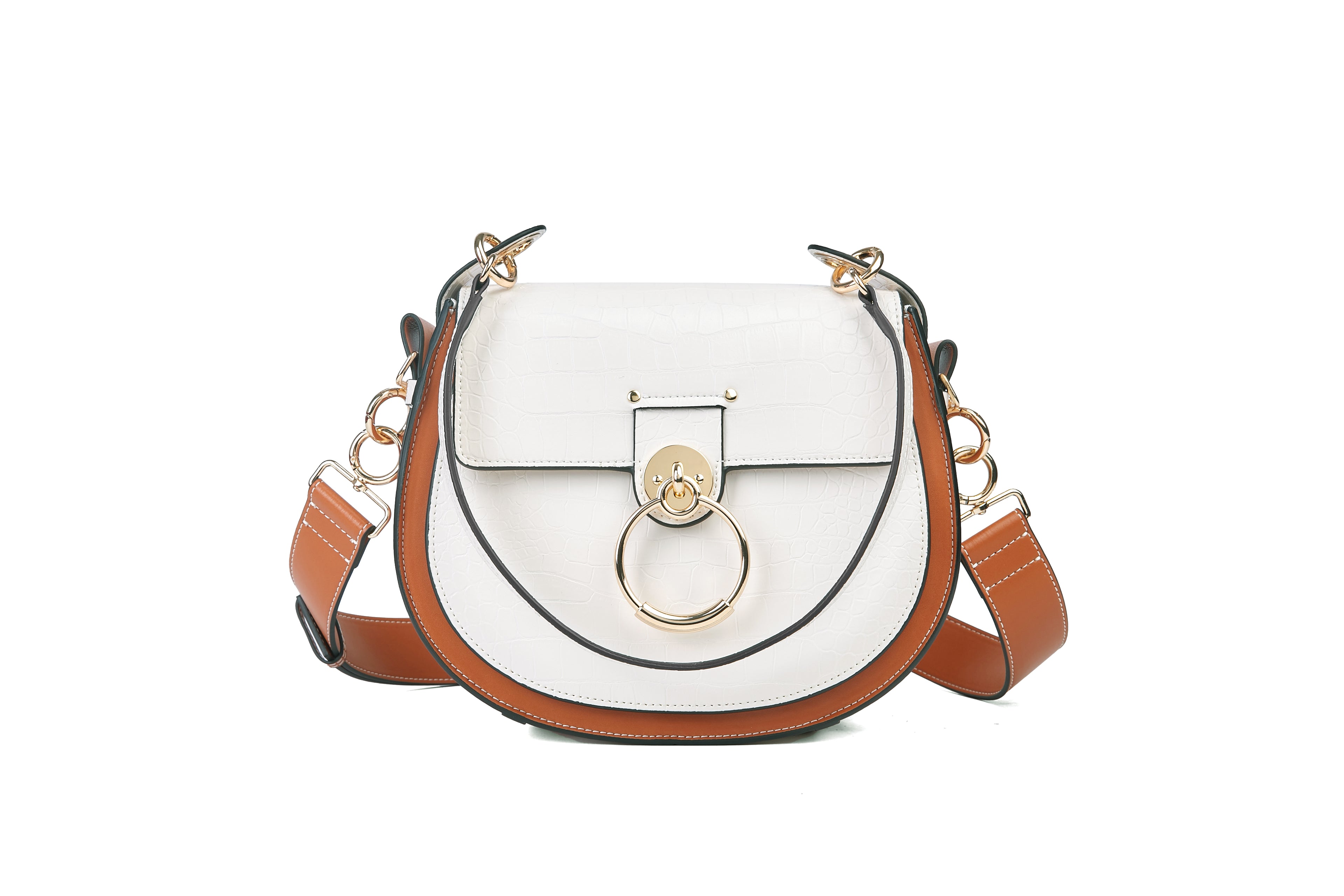 Croc white saddle bag