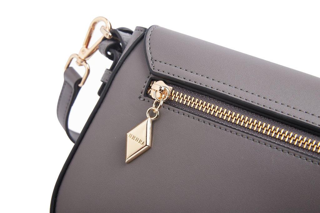 Grey medium size buckle bag