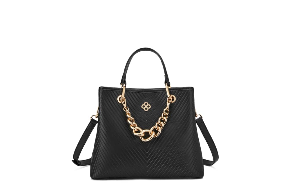 Black stripped medium size bag
