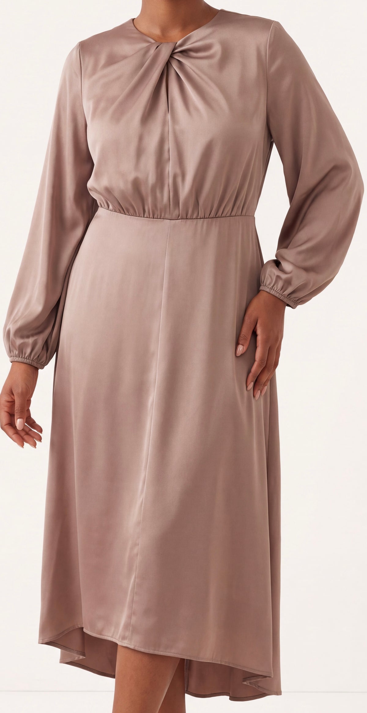 Nude midi dress