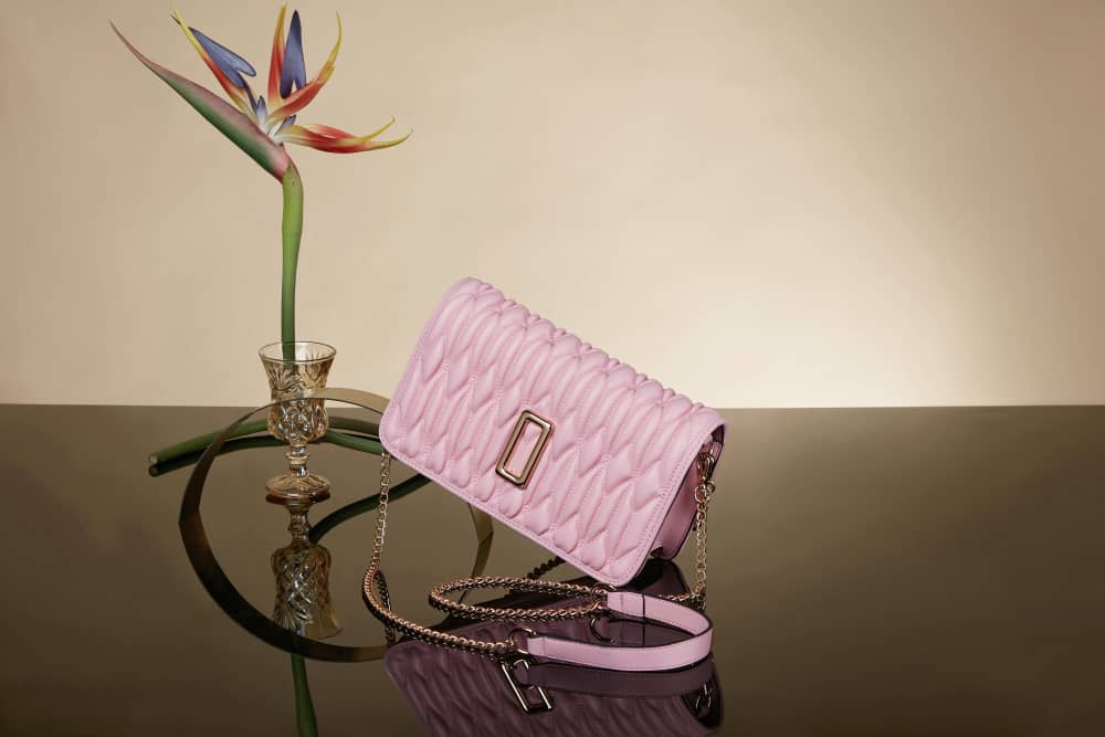 Baby pink Ruched bag