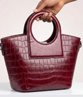 Burgundy basket bag