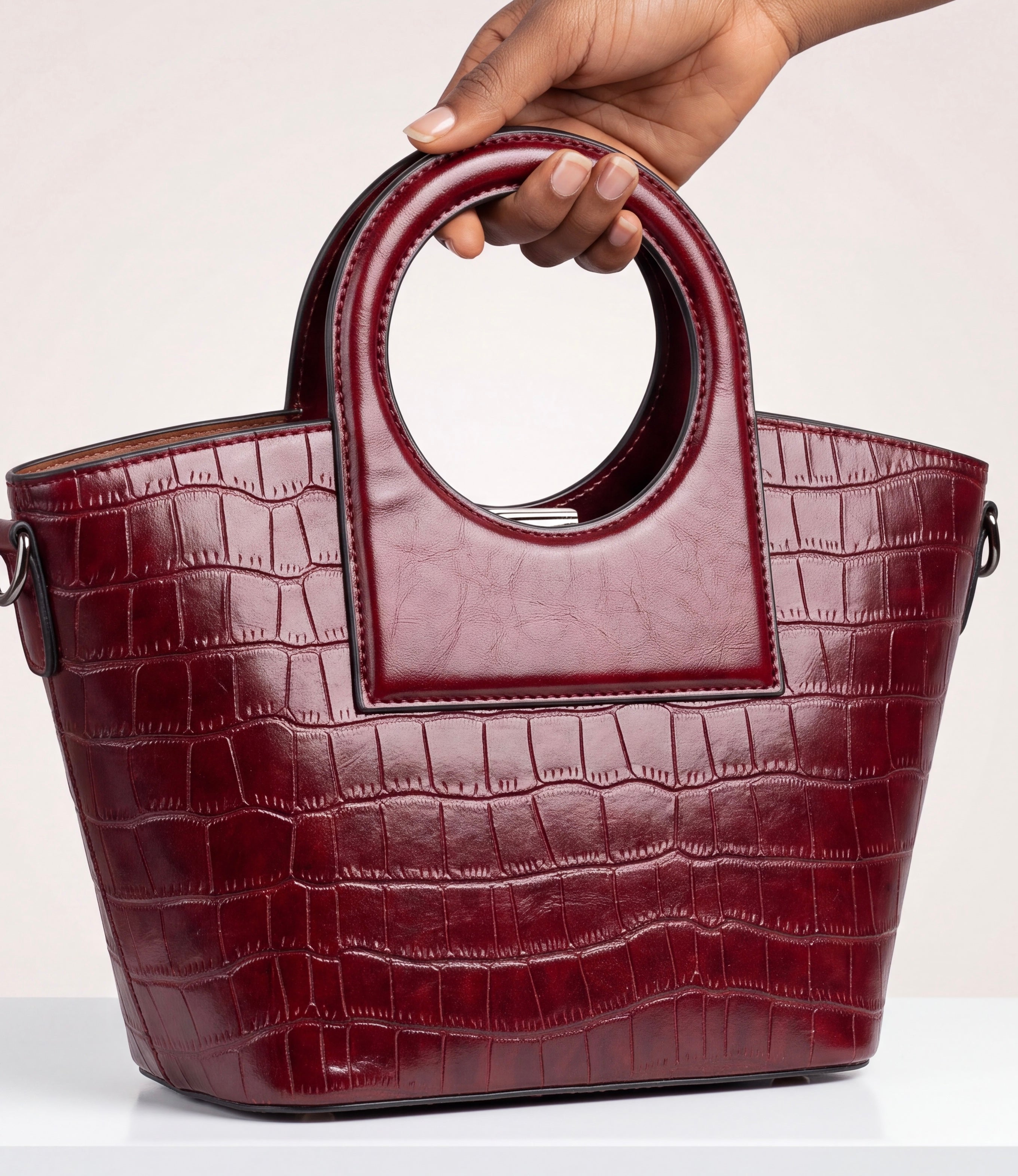 Burgundy basket bag