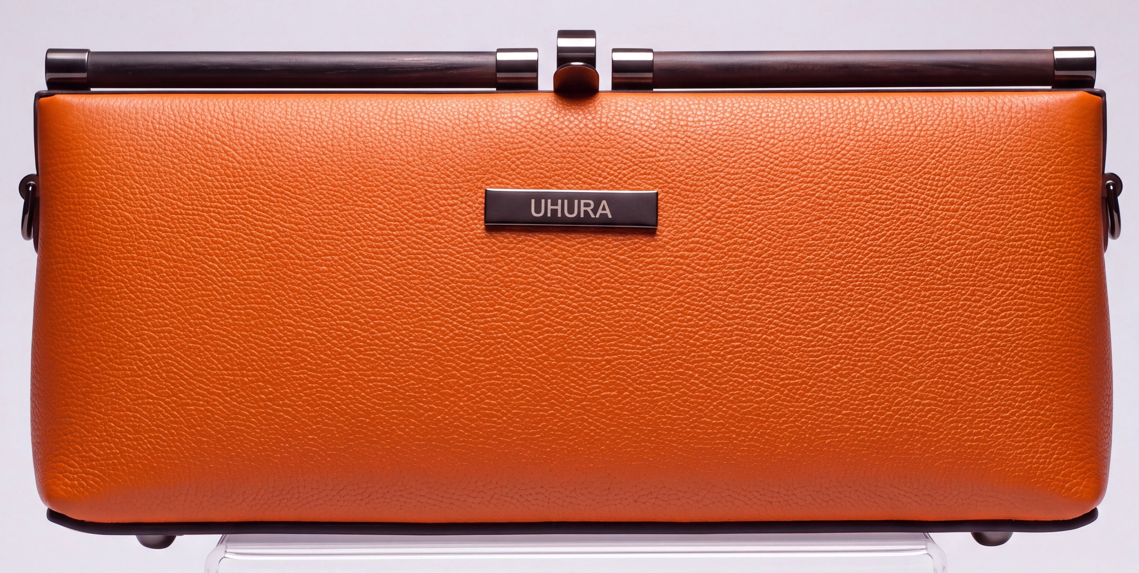 Orange clutch bag