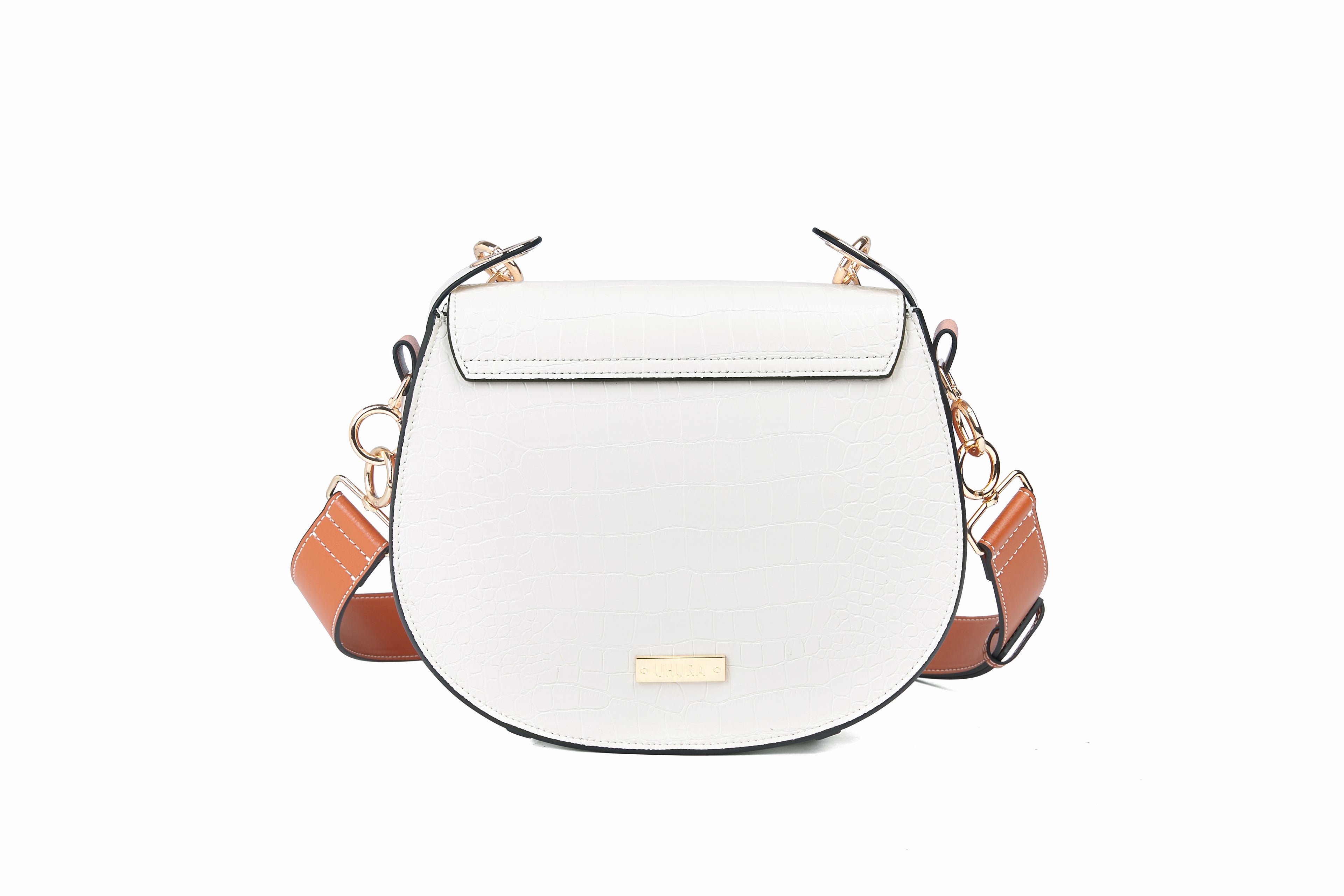 Croc white saddle bag