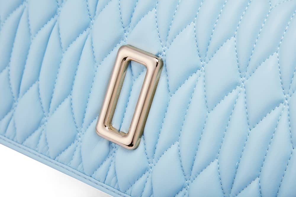 Sky blue ruched bag