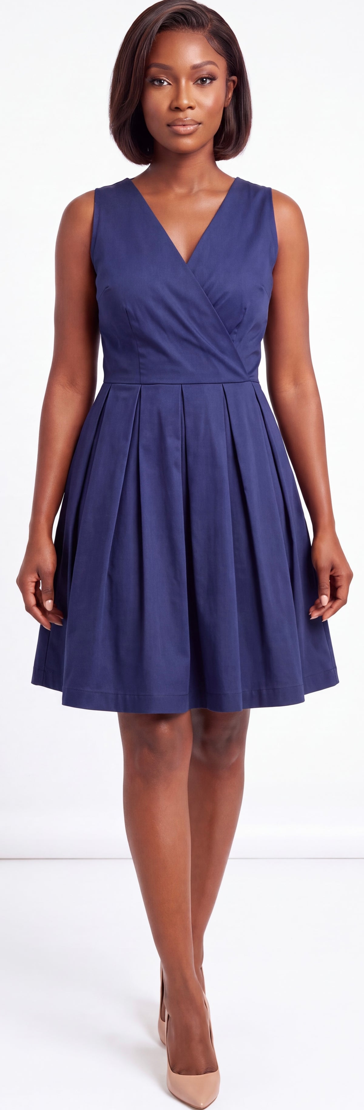 Navy skater dress