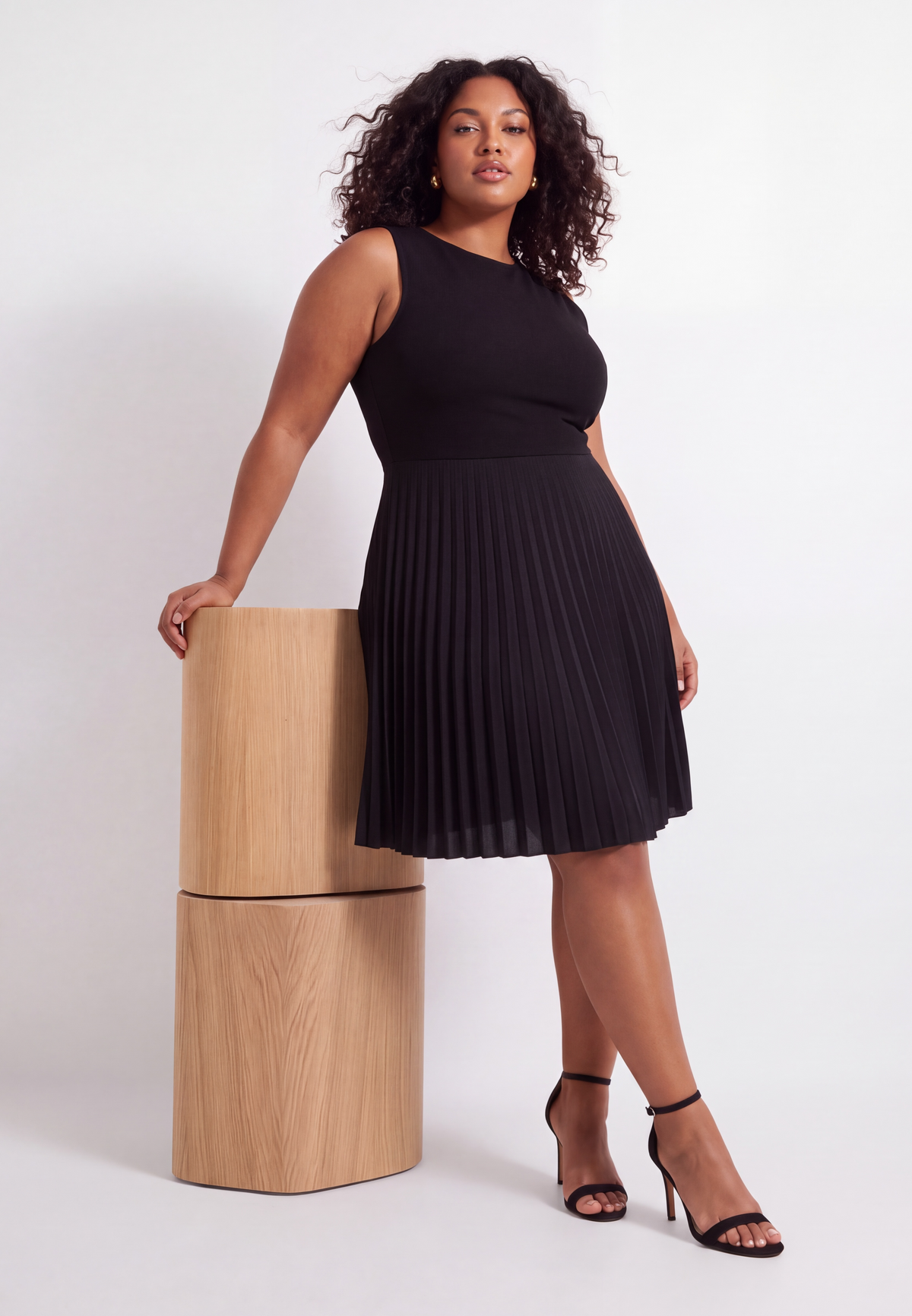 Black pleated dress