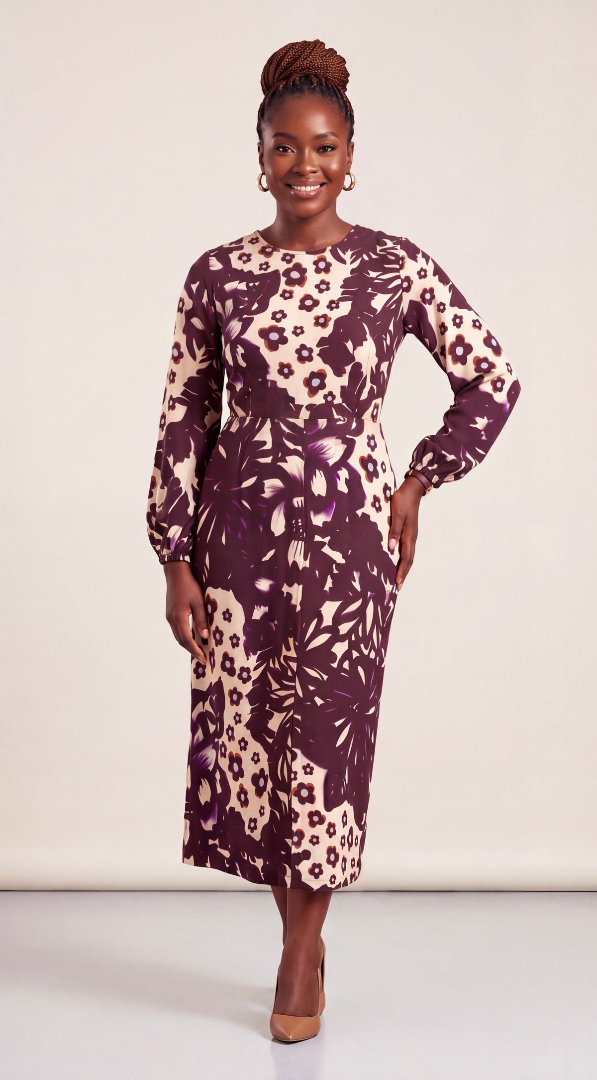 Print midi dress