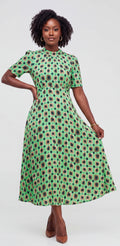 Green Midi print dress