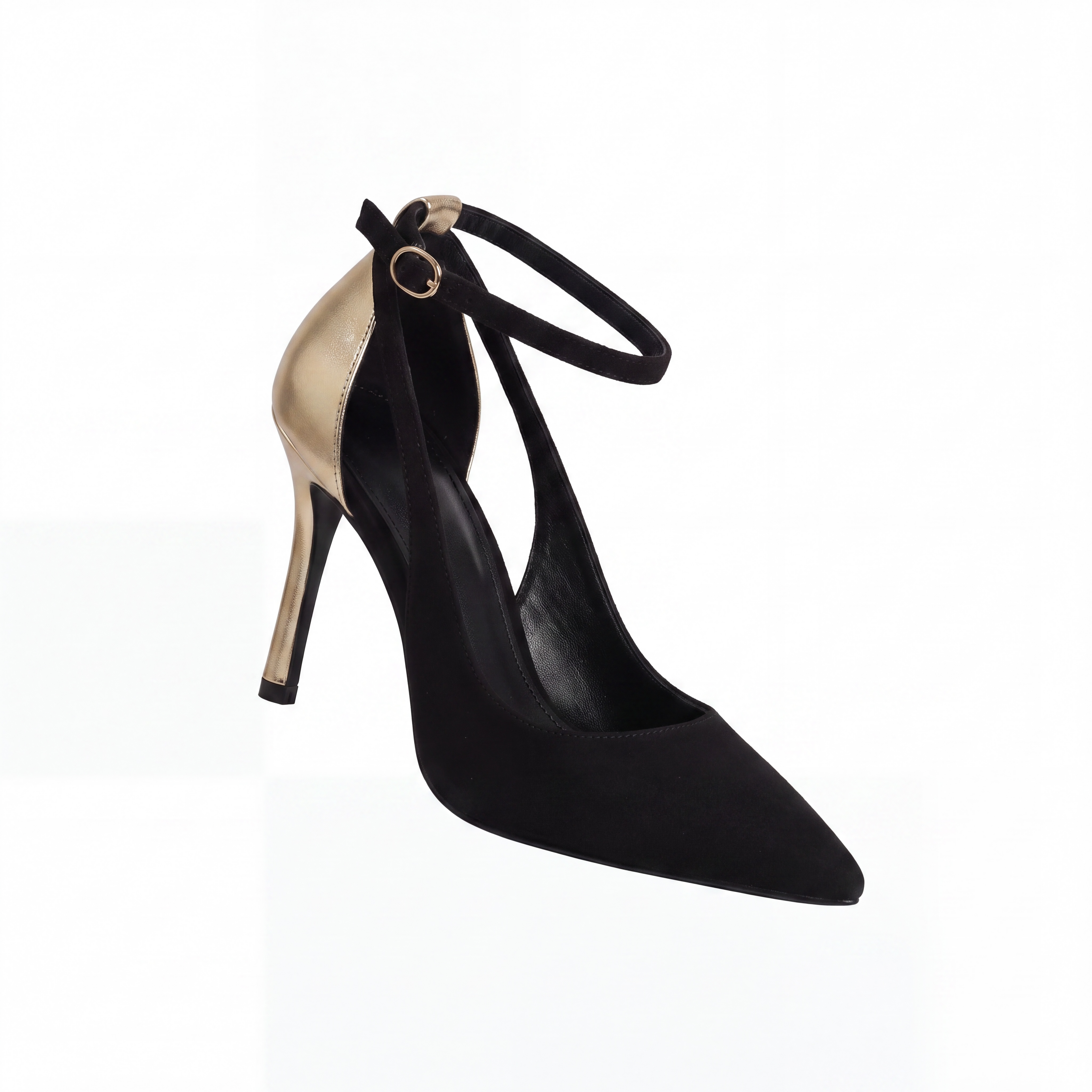 Black and gold heel