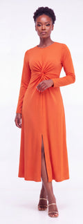 Orange slit dress