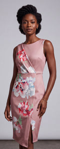 Midi print wrap dress