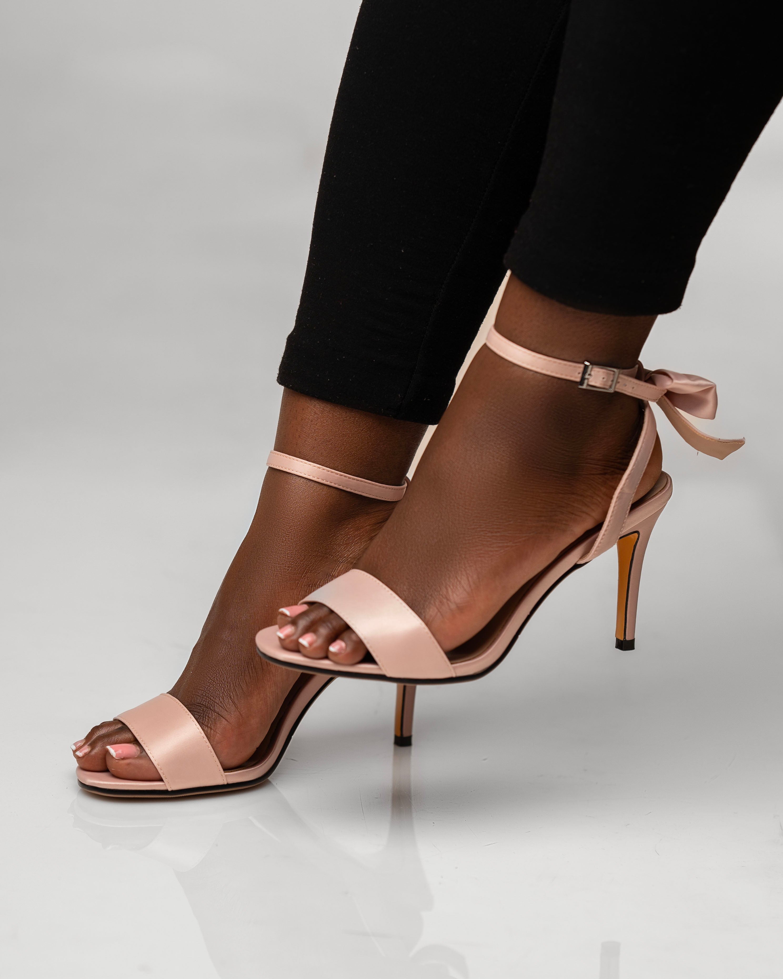Nude heeled sandals