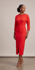 Orange slit dress