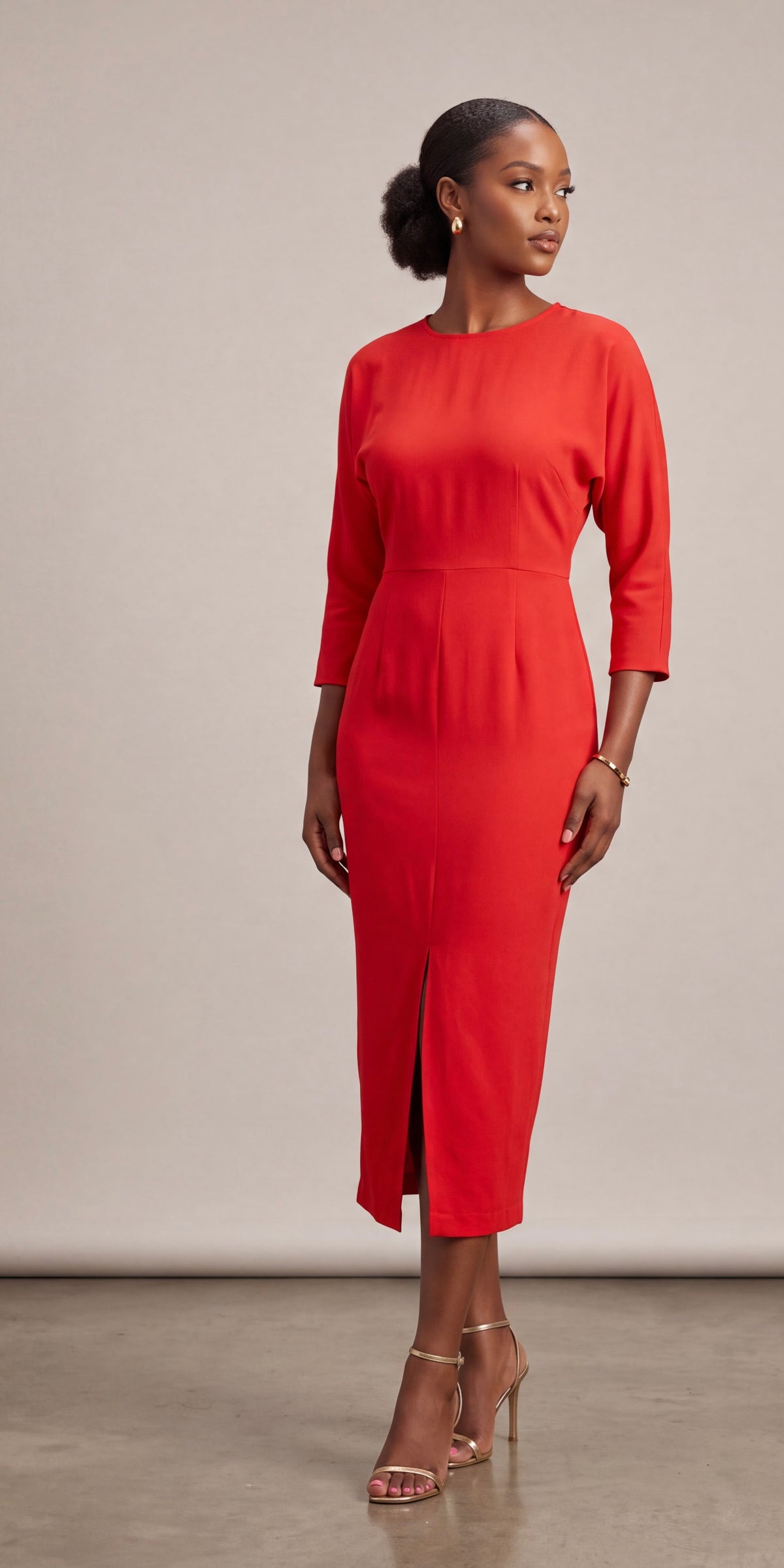 Orange slit dress