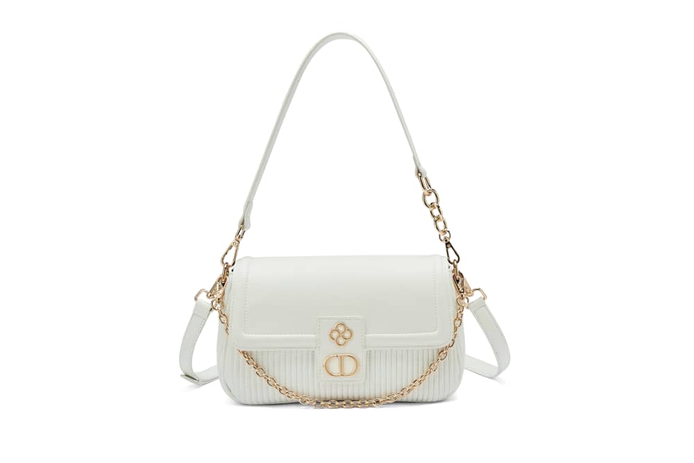White ruched bag