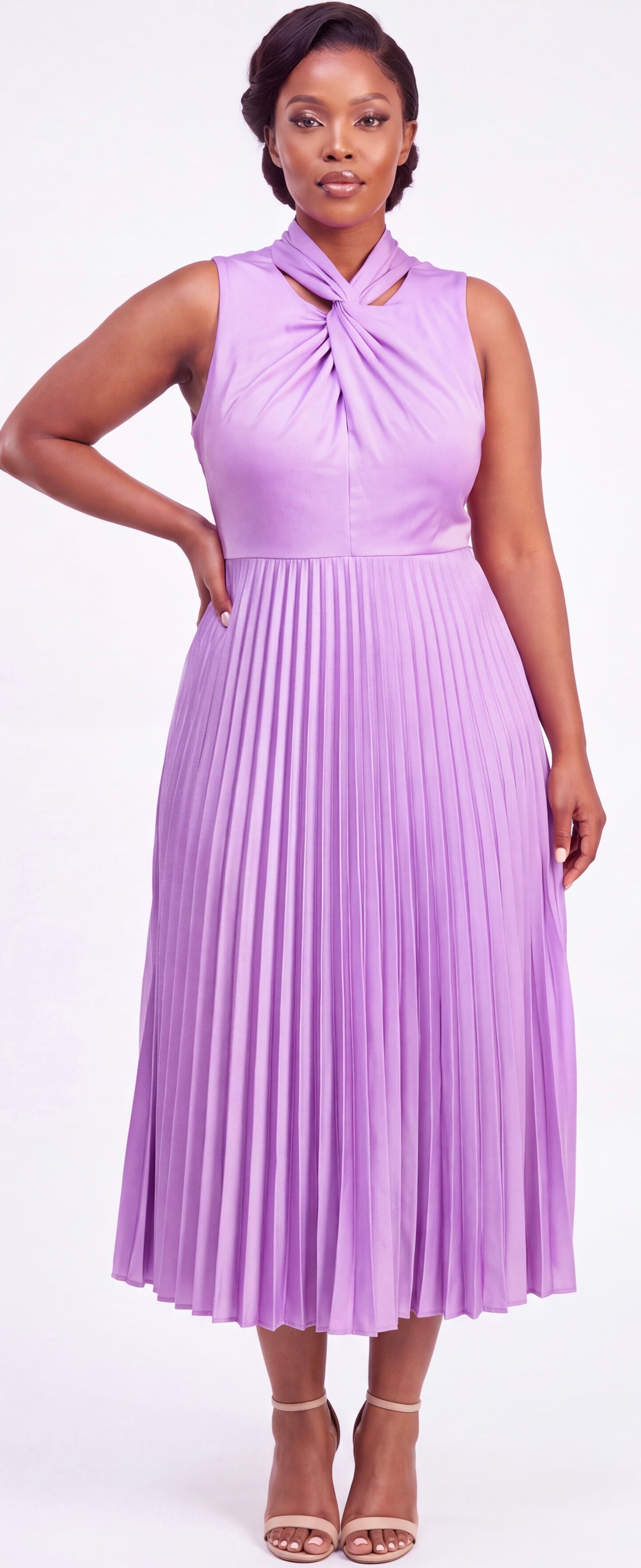 Lilac pleated dress